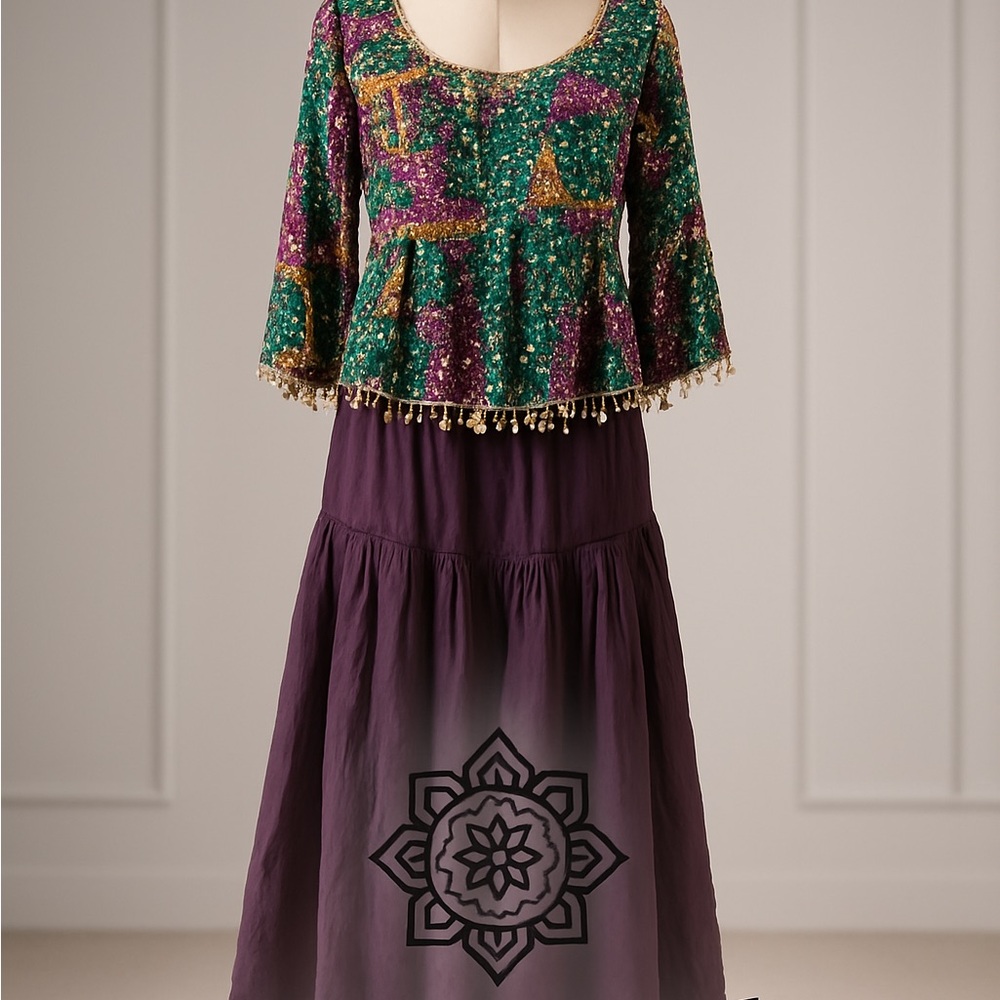 Purple Tiered Maxi Dress for Resort Wear